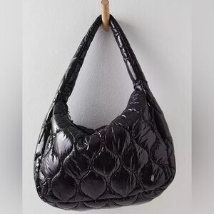 Free People/ FP Movement Shine Quilted Carryall Black Black Purse Size O/S